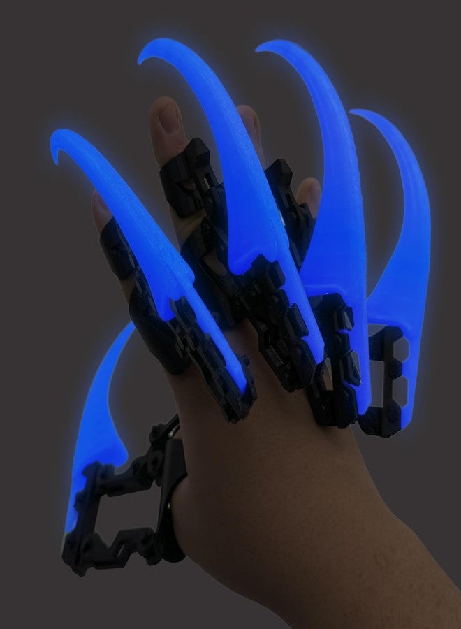 enttgo 3D Printed Halloween Claw Decoration, Five-Finger Mobile Toy, Suitable for Halloween Parties, Cosplay Equipment (Glow at Night - Blue) - Image 3